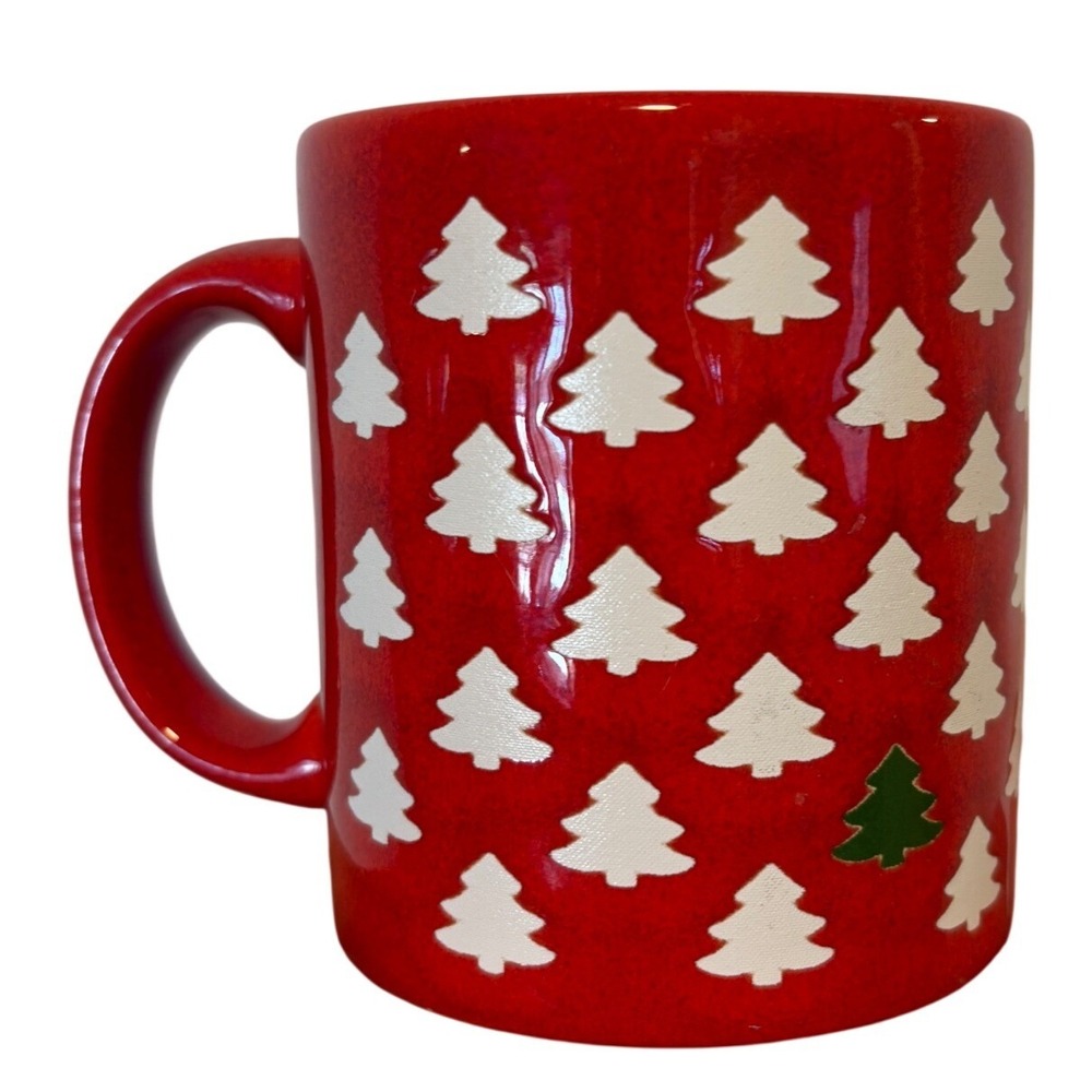 Waechtersbach W Germany Red Christmas Tree Mug Vintage Ceramic Coffee Cup